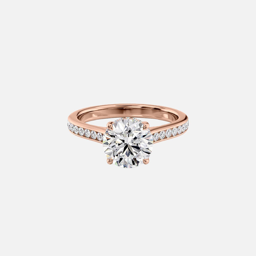  The Cameron Round Lab Diamond Ring 14k Rose Gold 001