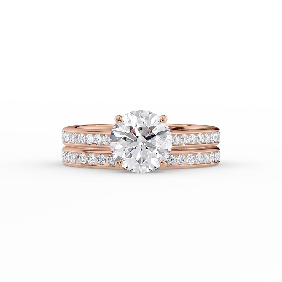  The Cameron Round Lab Diamond Ring 14k Rose Gold 003