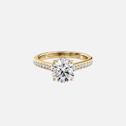 The Cameron Round Lab Diamond Ring 14k Yellow Gold 001