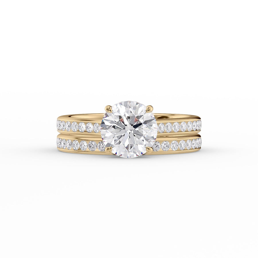  The Cameron Round Lab Diamond Ring 14k Yellow Gold 003