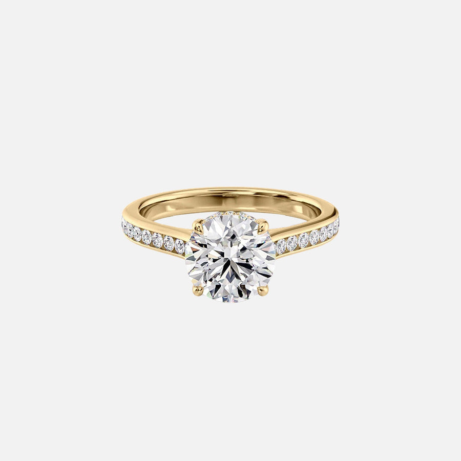  The Cameron Round Lab Diamond Ring 18k Yellow Gold 001