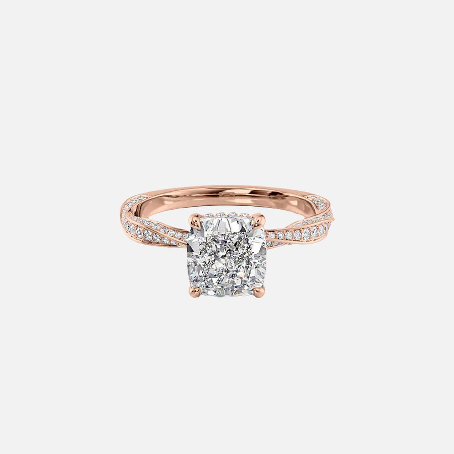  The Caroline Cushion Lab Diamond Ring 14k Rose Gold 001