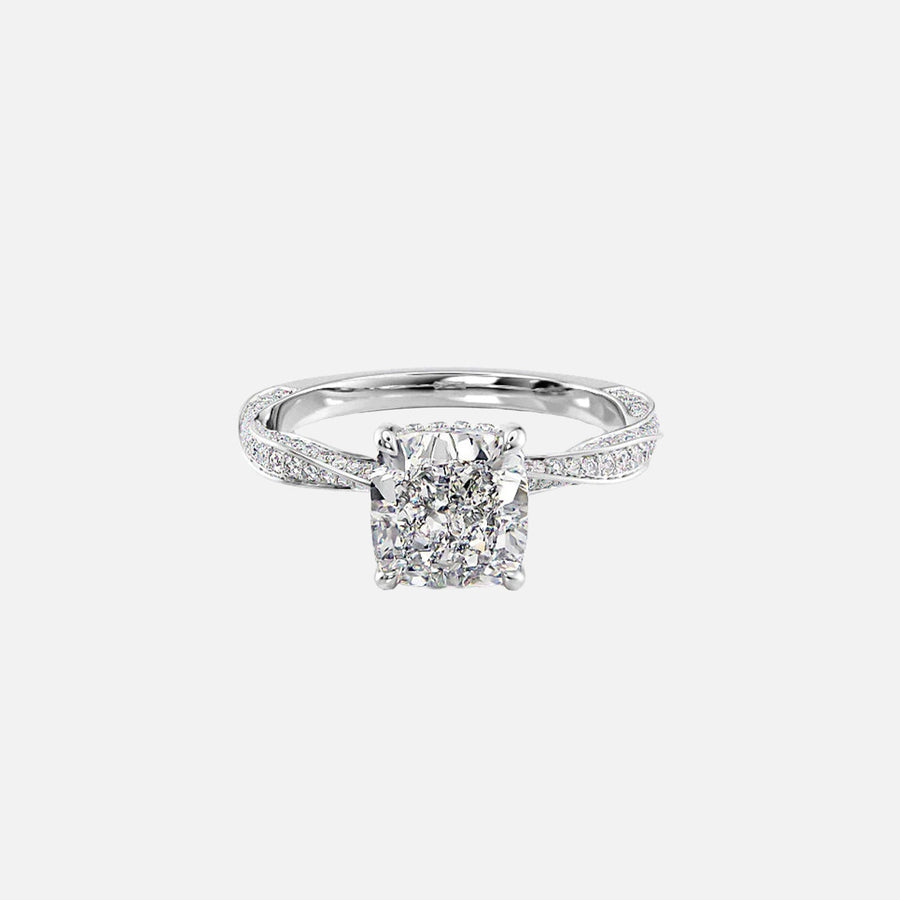  The Caroline Cushion Lab Diamond Ring 14k White Gold 001