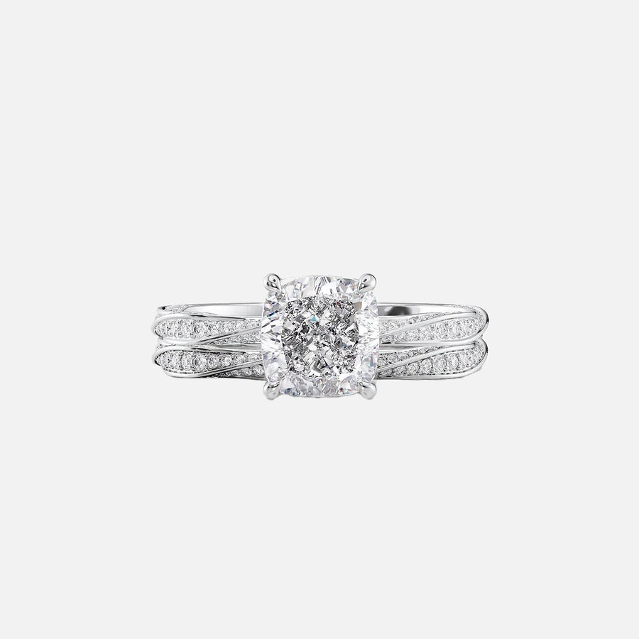  The Caroline Cushion Lab Diamond Ring 14k White Gold 003
