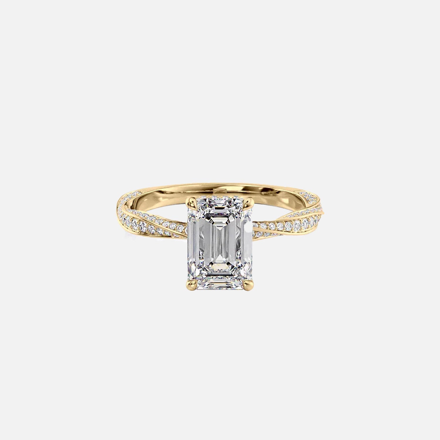 The Caroline Emerald Lab Diamond Ring 14k Yellow Gold 001