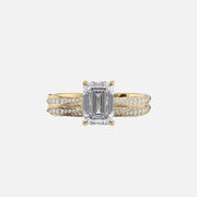  The Caroline Emerald Moissanite Ring 14k Yellow Gold 003