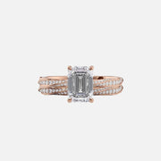  The Caroline Emerald Moissanite Ring 18k Rose Gold 003