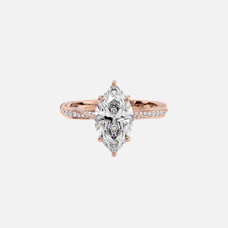  The Caroline Marquise Lab Diamond Ring 14k Rose Gold 001