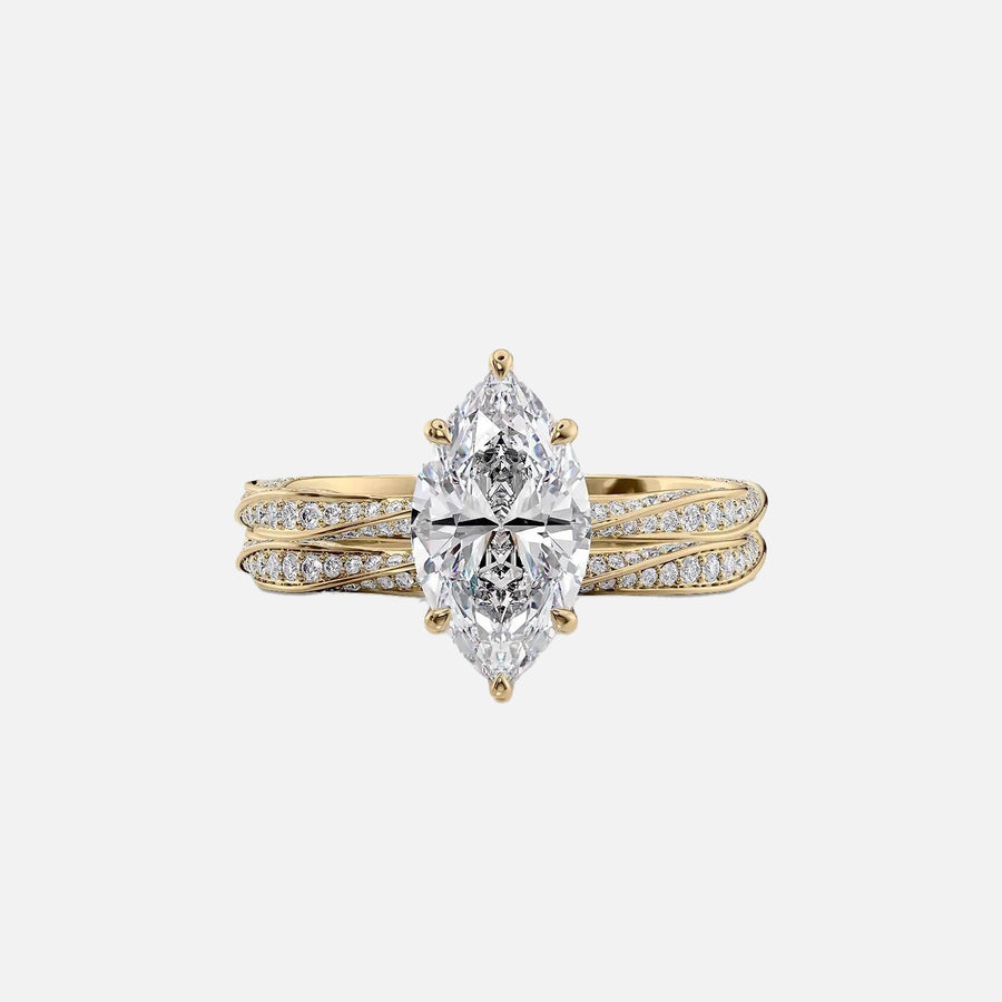  The Caroline Marquise Lab Diamond Ring 14k Yellow Gold 003