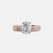  The Caroline Oval Moissanite Ring 14k Rose Gold 003