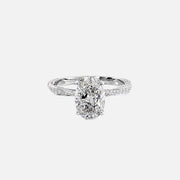  The Caroline Oval Moissanite Ring 14k White Gold 001