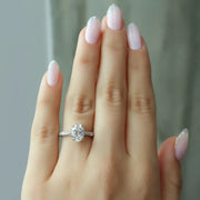  The Caroline Oval Moissanite Ring 14k White Gold 004