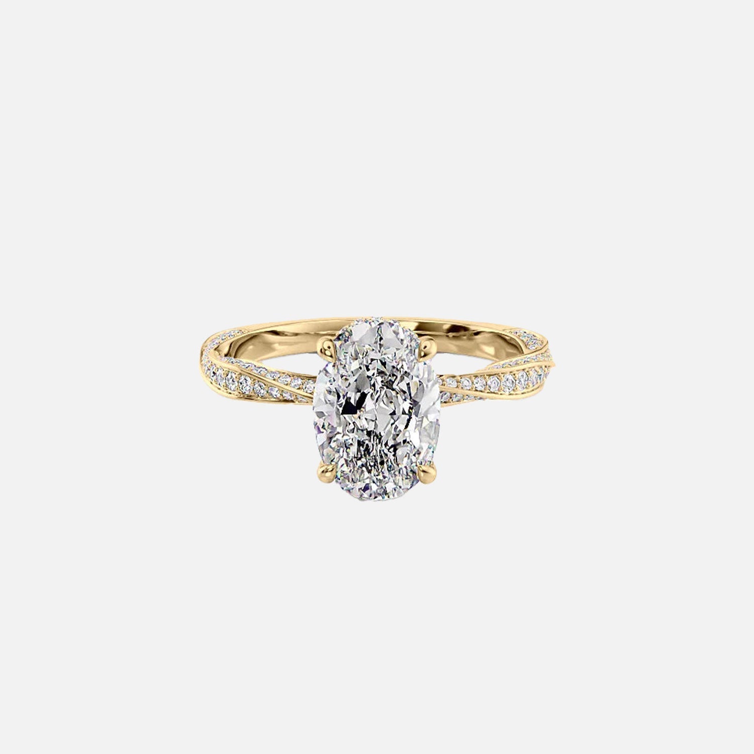 The Caroline Oval Moissanite Ring 14k Yellow Gold 001