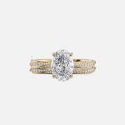  The Caroline Oval Moissanite Ring 14k Yellow Gold 003