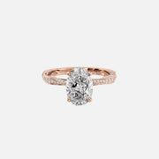  The Caroline Oval Moissanite Ring 18k Rose Gold 001