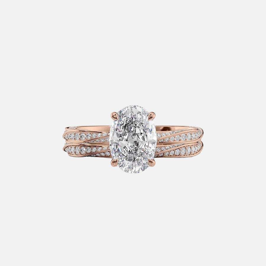  The Caroline Oval Moissanite Ring 18k Rose Gold 003