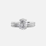  The Caroline Oval Moissanite Ring 18k White Gold 003