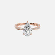  The Caroline Pear Lab Diamond Ring 14k Rose Gold 001