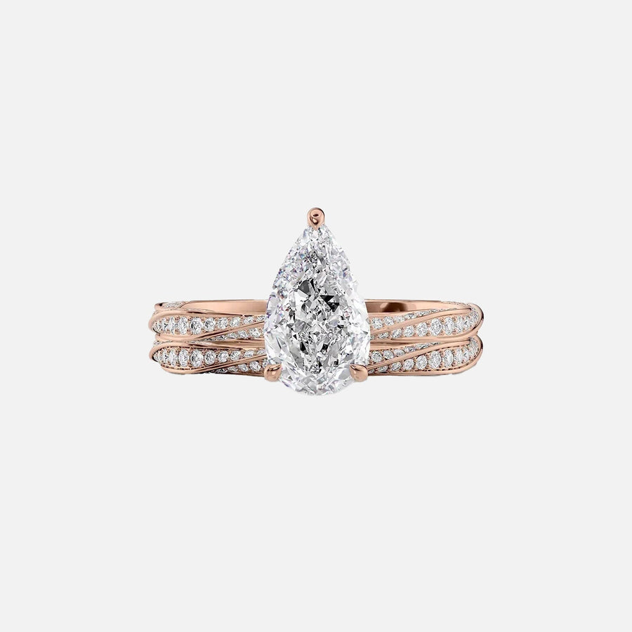  The Caroline Pear Lab Diamond Ring 14k Rose Gold 003