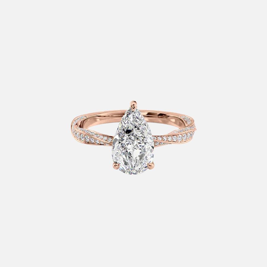  The Caroline Pear Lab Diamond Ring 18k Rose Gold 001
