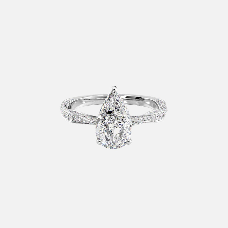  The Caroline Pear Lab Diamond Ring 18k White Gold 001