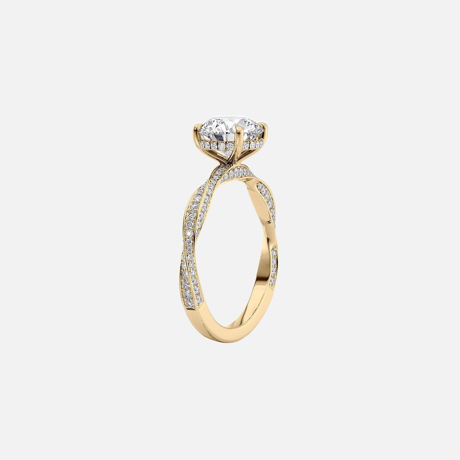  The Caroline Pear Moissanite Ring 14k Yellow Gold 002