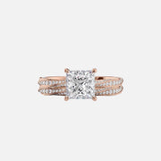  The Caroline Princess Lab Diamond Ring 14k Rose Gold 003