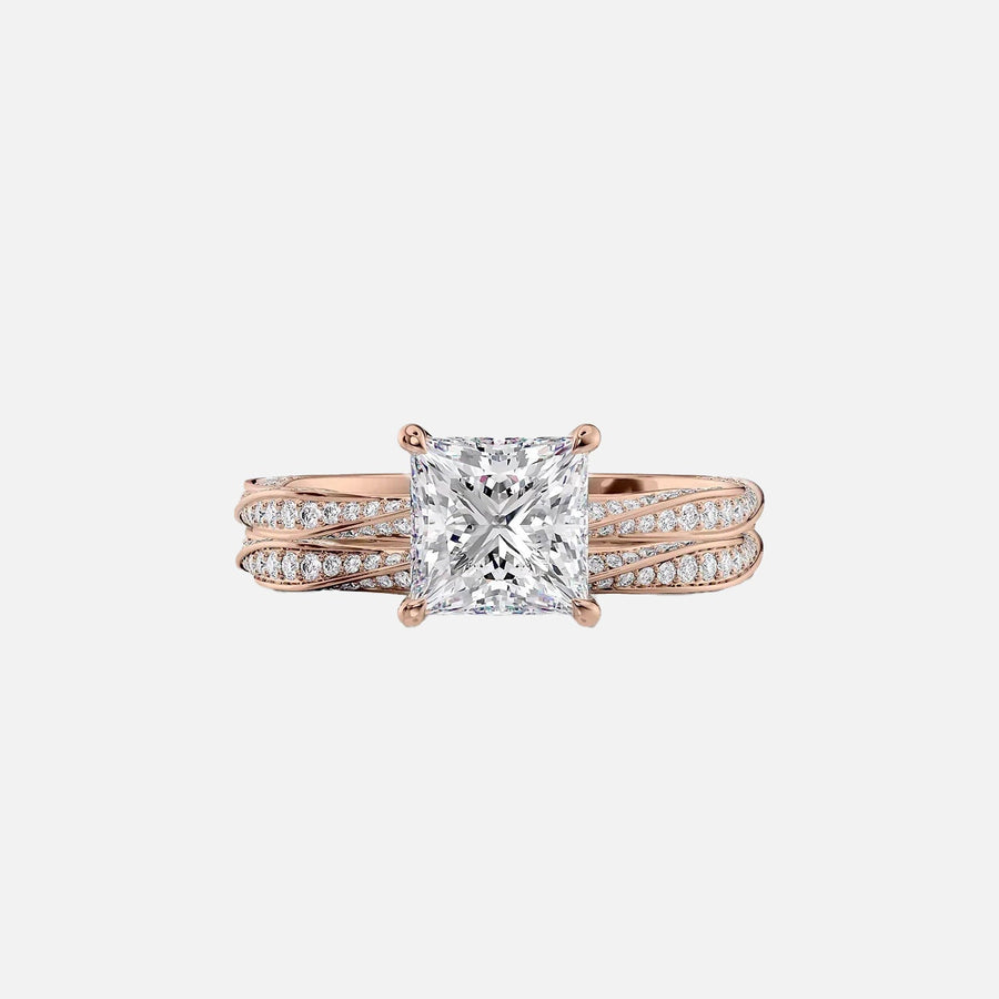 The Caroline Princess Lab Diamond Ring 14k Rose Gold 003