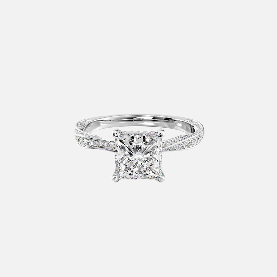  The Caroline Princess Lab Diamond Ring 14k White Gold 001