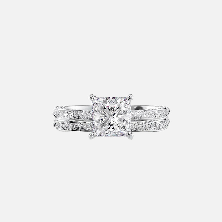  The Caroline Princess Lab Diamond Ring 14k White Gold 003