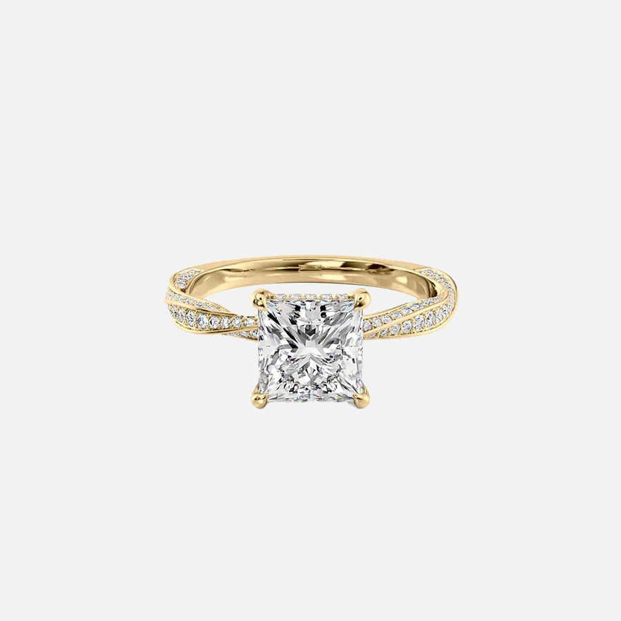 The Caroline Princess Lab Diamond Ring 14k Yellow Gold 001