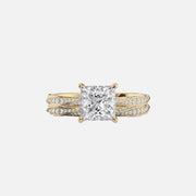  The Caroline Princess Lab Diamond Ring 14k Yellow Gold 003