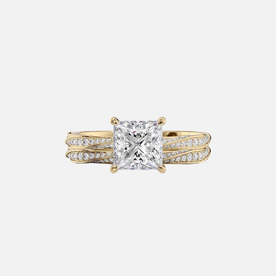  The Caroline Princess Lab Diamond Ring 14k Yellow Gold 003