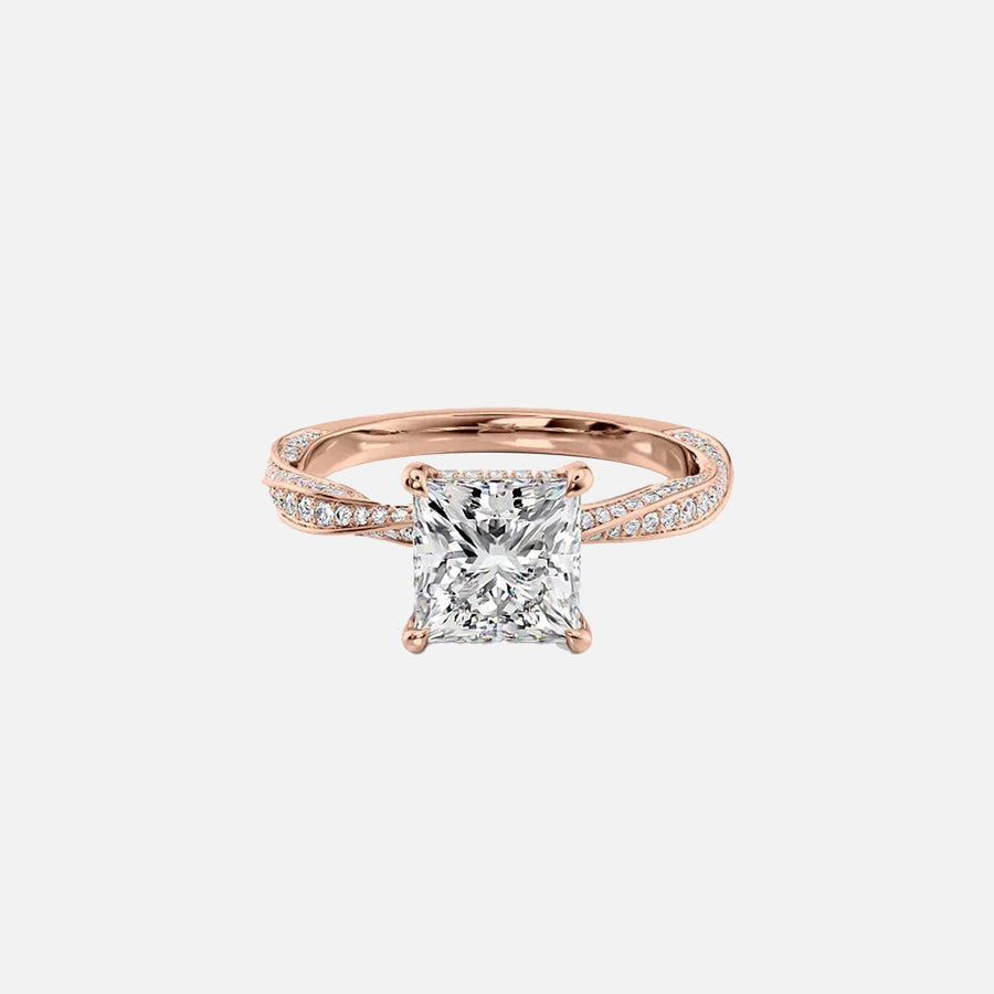  The Caroline Princess Lab Diamond Ring 18k Rose Gold 001