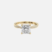  The Caroline Princess Lab Diamond Ring 18k Yellow Gold 001