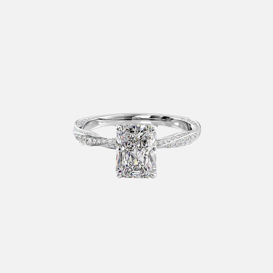  The Caroline Radiant Lab Diamond Ring 14k White Gold 001