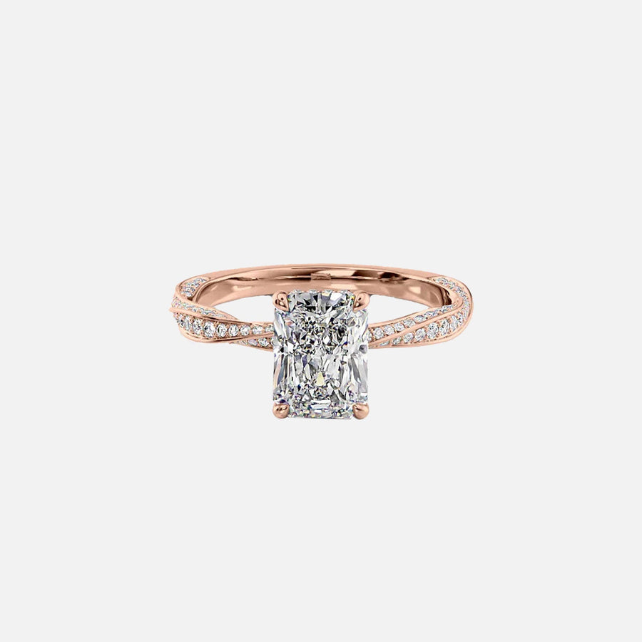  The Caroline Radiant Lab Diamond Ring 18k Rose Gold 001
