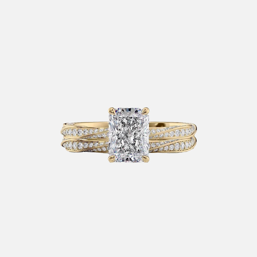 The Caroline Radiant Lab Diamond Ring 18k Yellow Gold 003