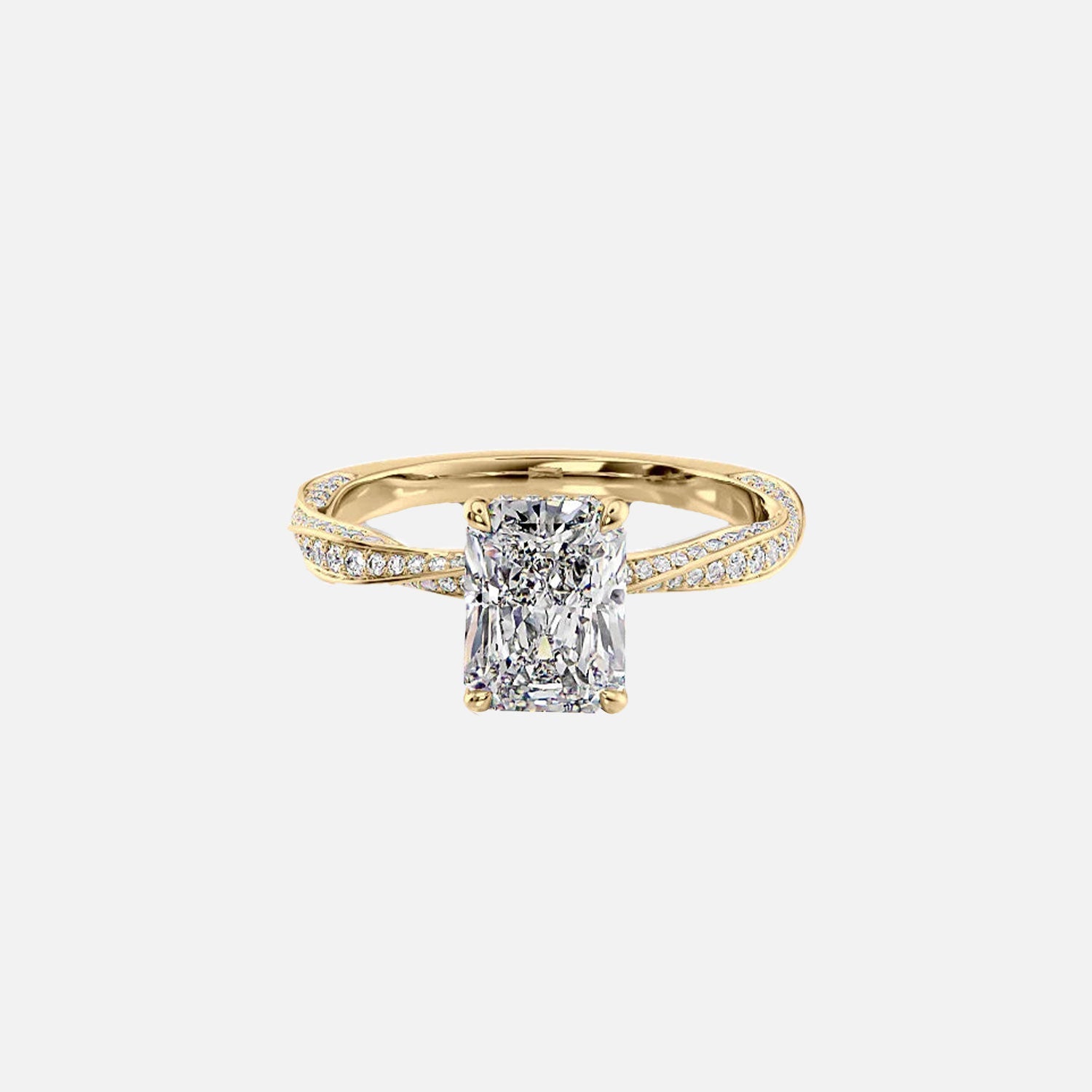The Caroline Radiant Moissanite Ring 14k Yellow Gold 001