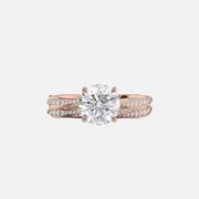  The Caroline Round Moissanite Ring 14k Rose Gold 003