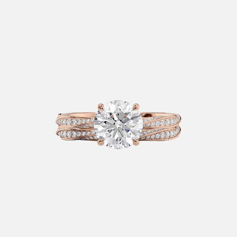  The Caroline Round Moissanite Ring 14k Rose Gold 003