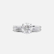  The Caroline Round Moissanite Ring 14k White Gold 003