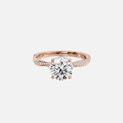  The Caroline Round Moissanite Ring 18k Rose Gold 001