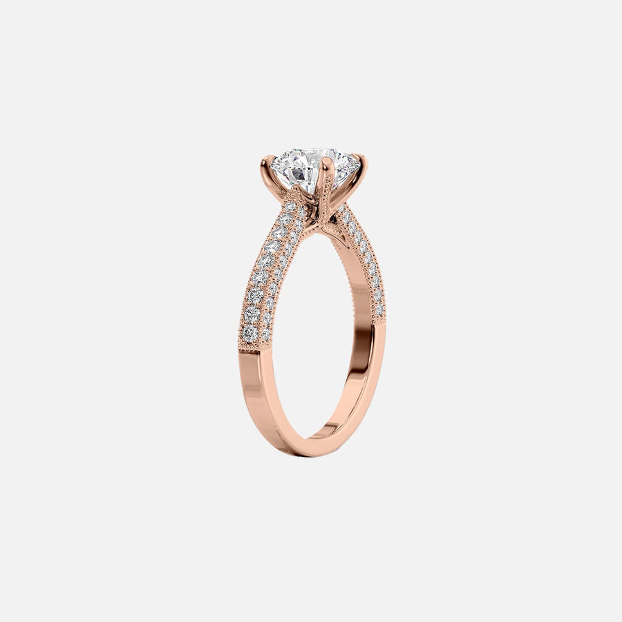  The Catherine Cushion Lab Diamond Ring 14k Rose Gold 002