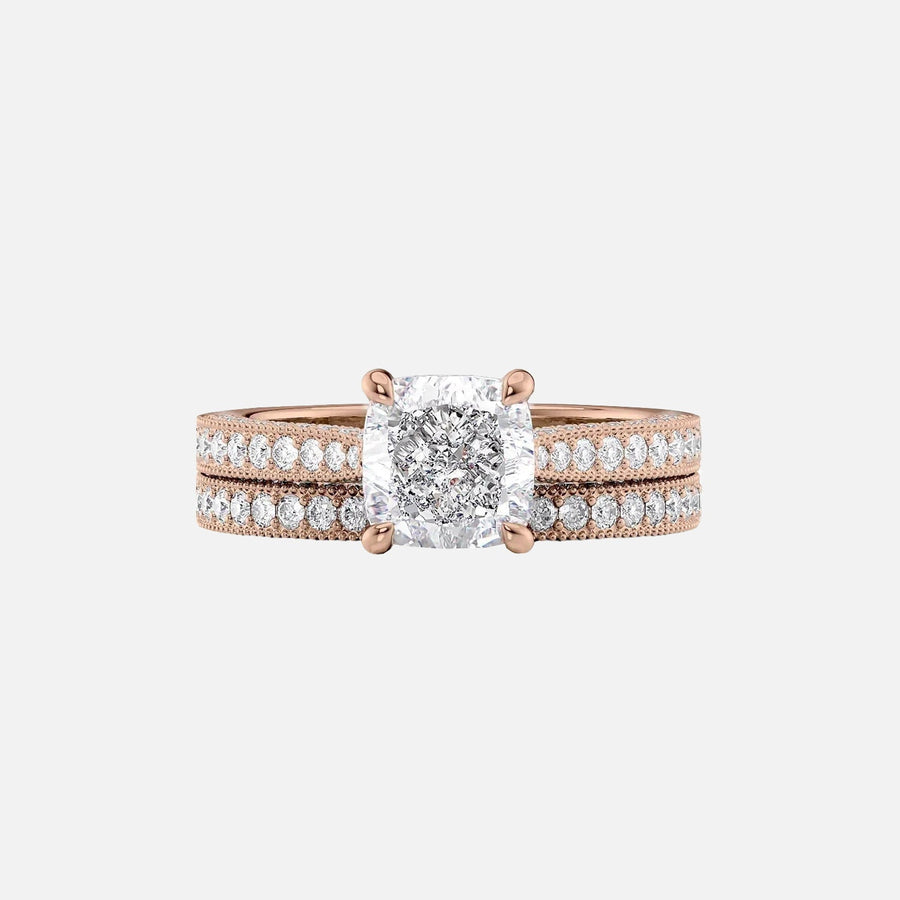  The Catherine Cushion Lab Diamond Ring 14k Rose Gold 003