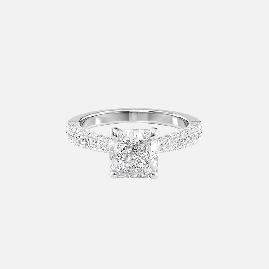  The Catherine Cushion Lab Diamond Ring 14k White Gold 001