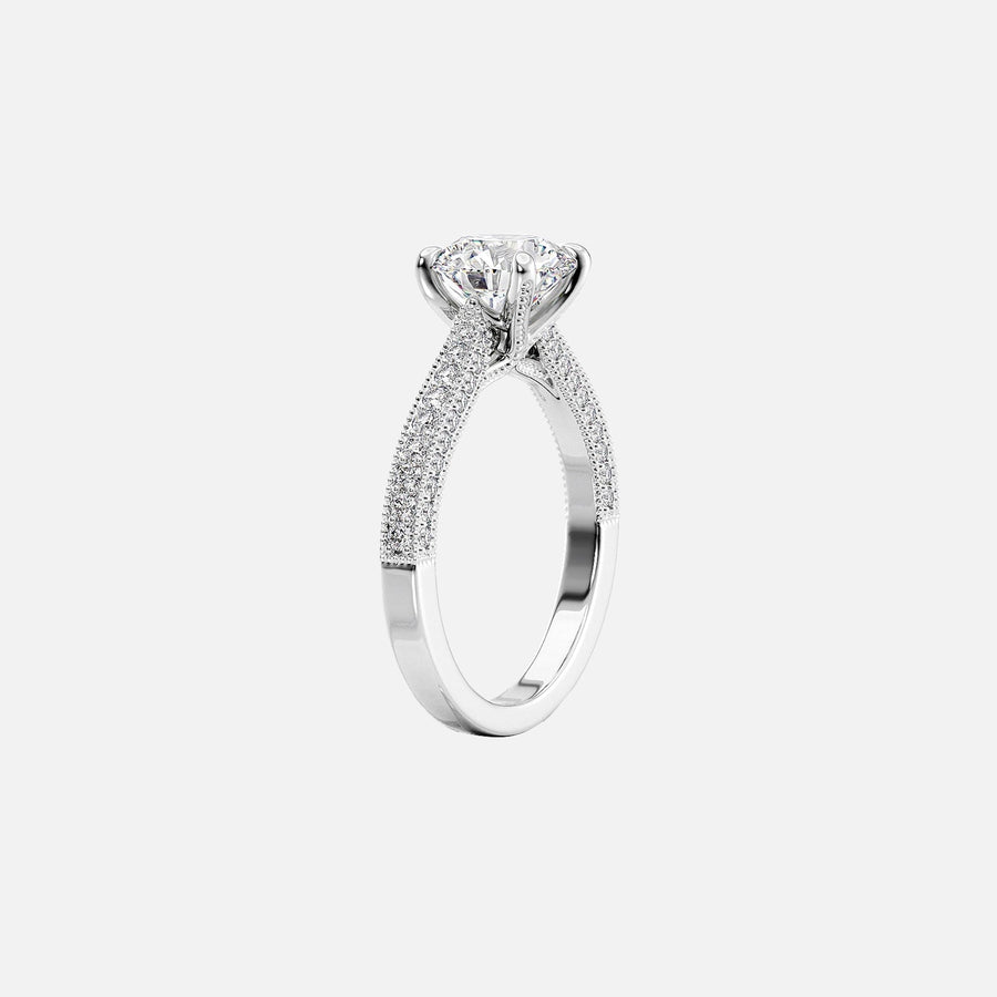  The Catherine Cushion Lab Diamond Ring 14k White Gold 002