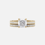  The Catherine Cushion Lab Diamond Ring 14k Yellow Gold 003