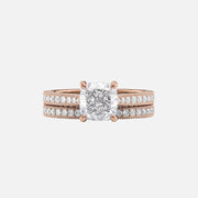  The Catherine Cushion Lab Diamond Ring 18k Rose Gold 003