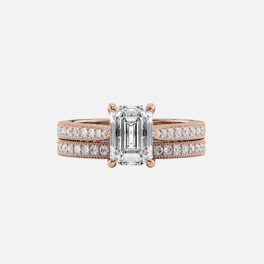  The Catherine Emerald Moissanite Ring 14k Rose Gold 003 Final